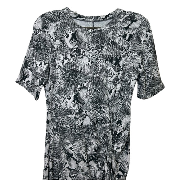 ENZA COSTA, Women’s Mini Dress in ‘Boa’ Side Knot, Crew-Neck, Black/White Medium - Picture 9 of 14